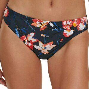 Tommy Hilfiger Floral Print Bikini Bottoms Navy Coral Iris XS